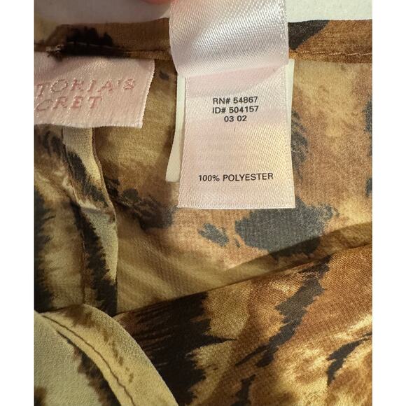 Victoria’s Secret Y2K Animal Print Sheer Tie Front Wide Leg Lounge Pants Size M - Picture 6 of 8